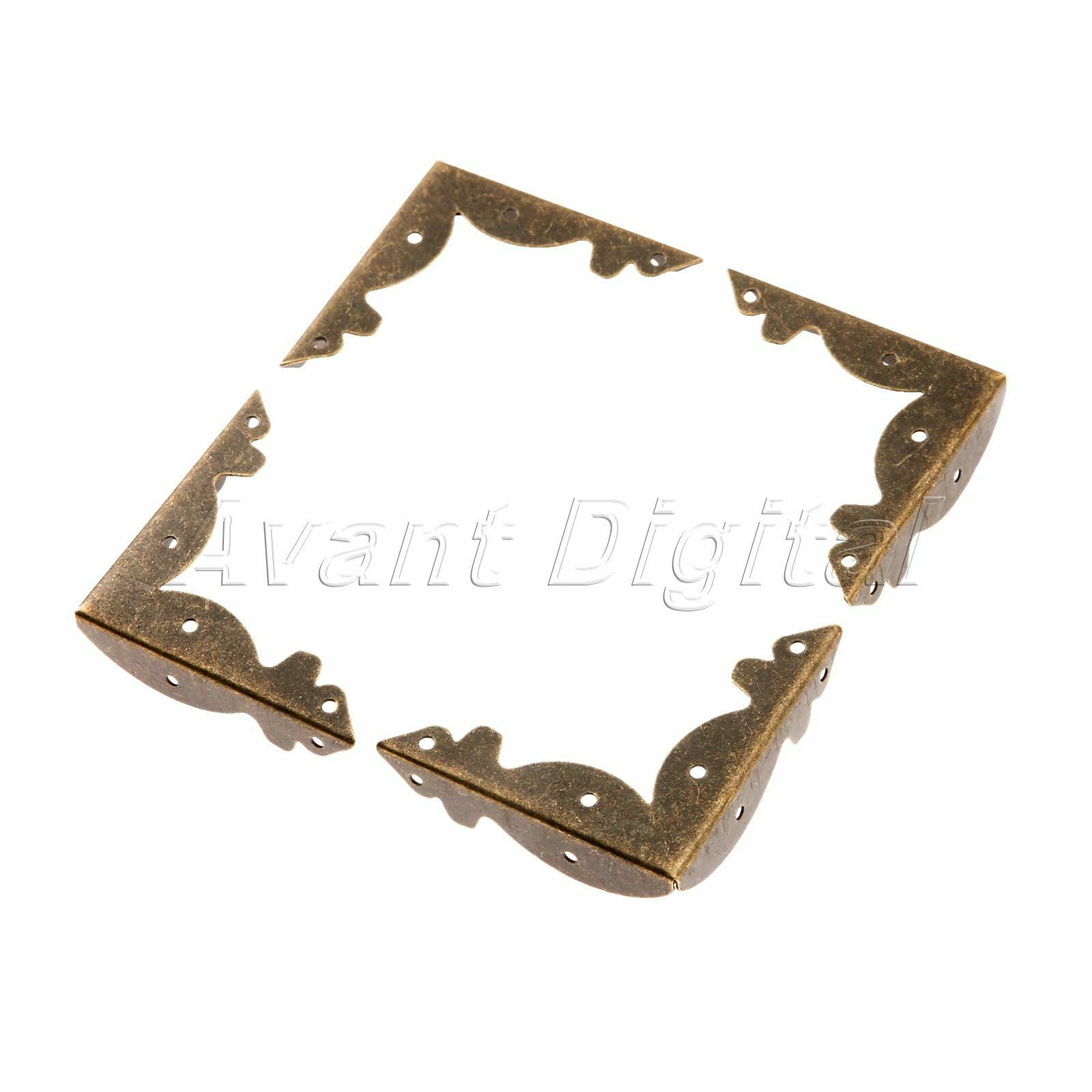 Retro Scrapbooking Decorative Desk Table Wood Box Corner Guards Protectors 4pcs
