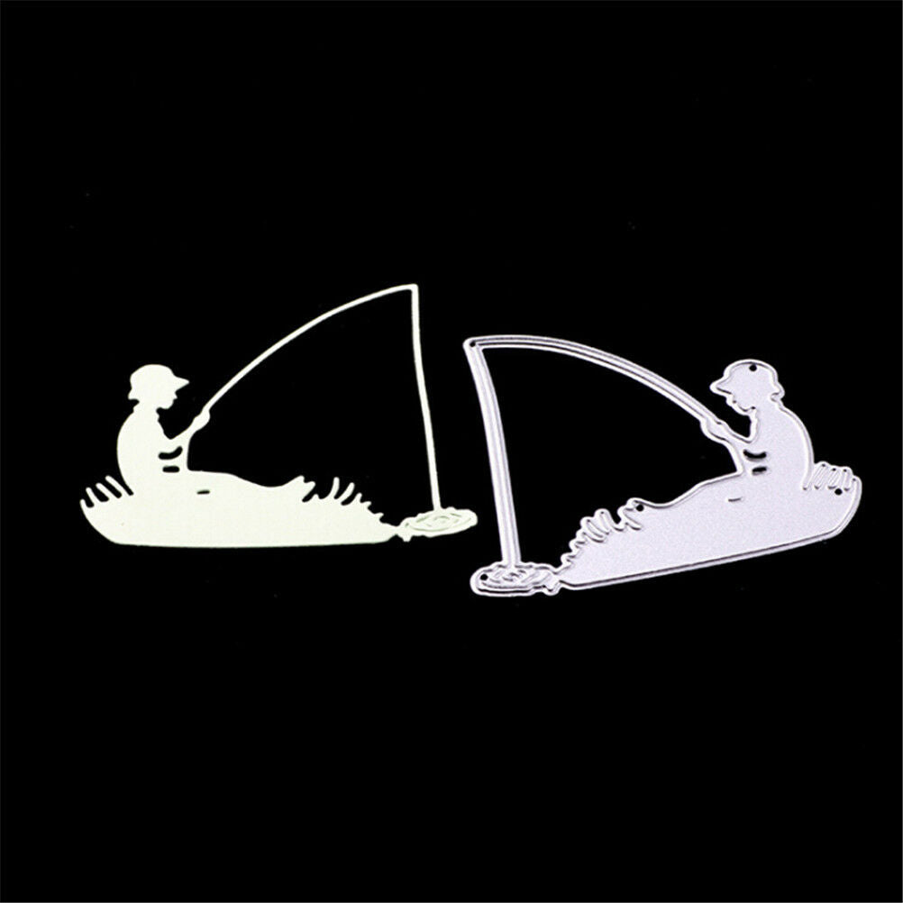 Go fishing Metal Cutting Dies Stencil for DIY Scrapbooking Album Cards Mak.l8