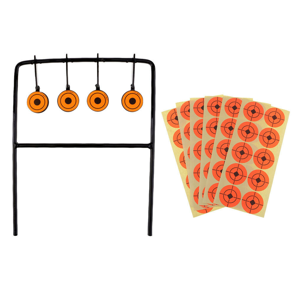 Resetting Spinner Target Metal Practice Shooting Target + 250 Target Stickers