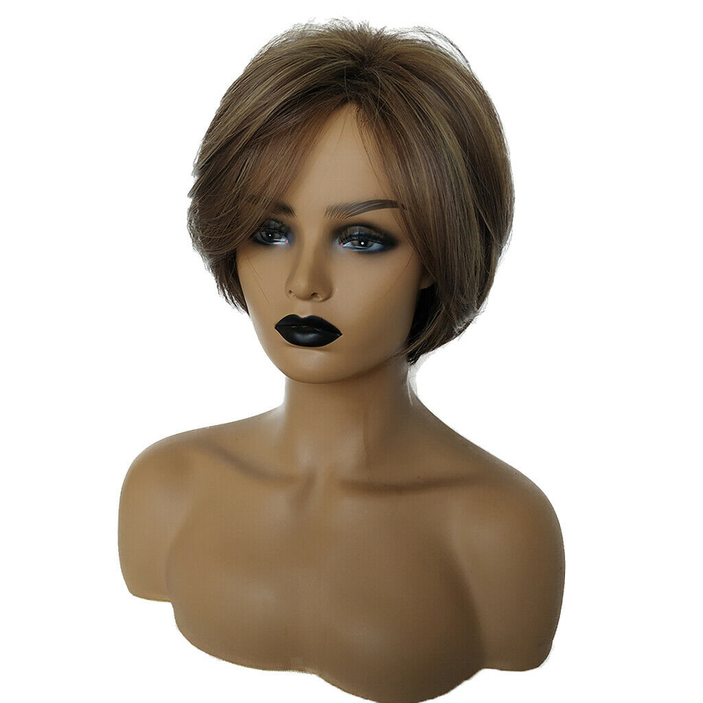 Real Natural Short Brown Wigs for Black Women,African American Women,Brazilian,