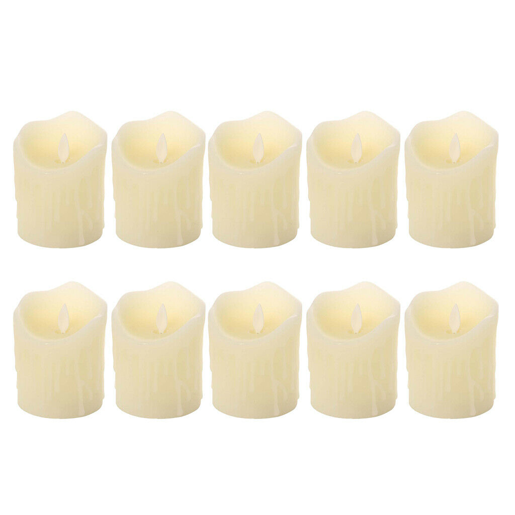 10x Lifelike Swinging Flame Battery Powered Realistic Flameless LED Candles