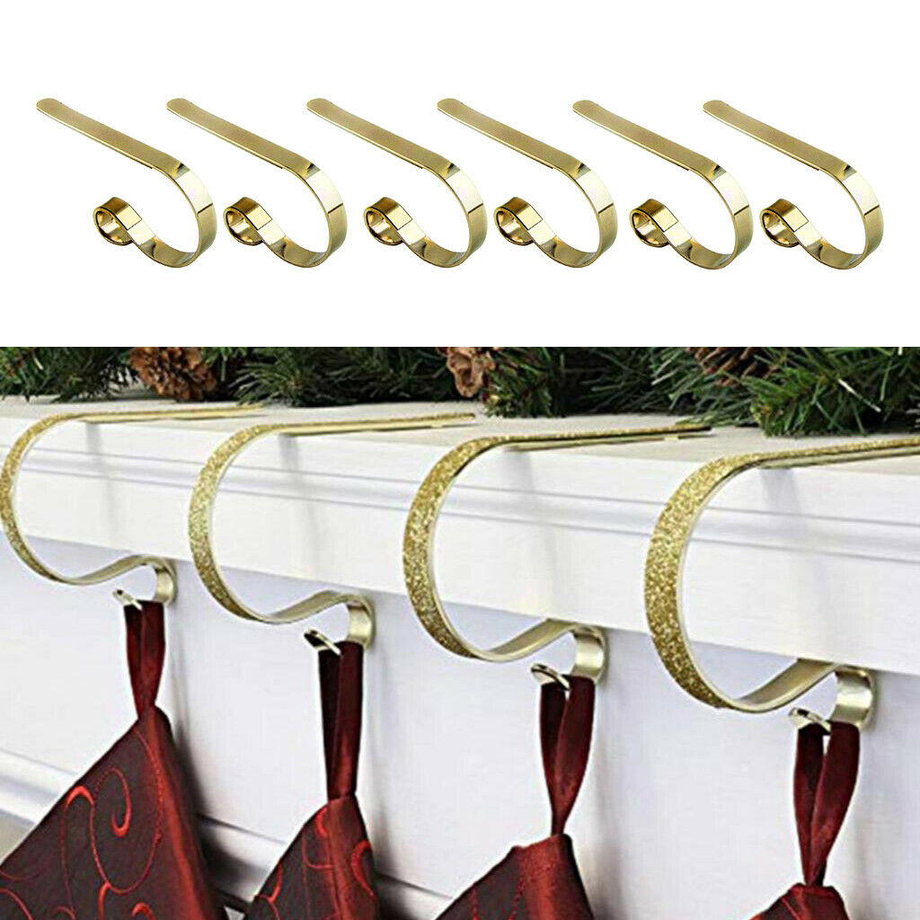 6Pieces Festival Christmas Hook Home Non-Skid Metal Hanger Party Decoration