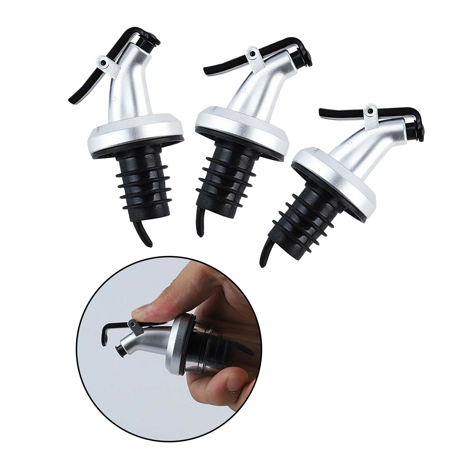 3 pcs Bottle Dispenser Leakproof Stopper Spout Pourer Oil Vinegar Wine Kitchen