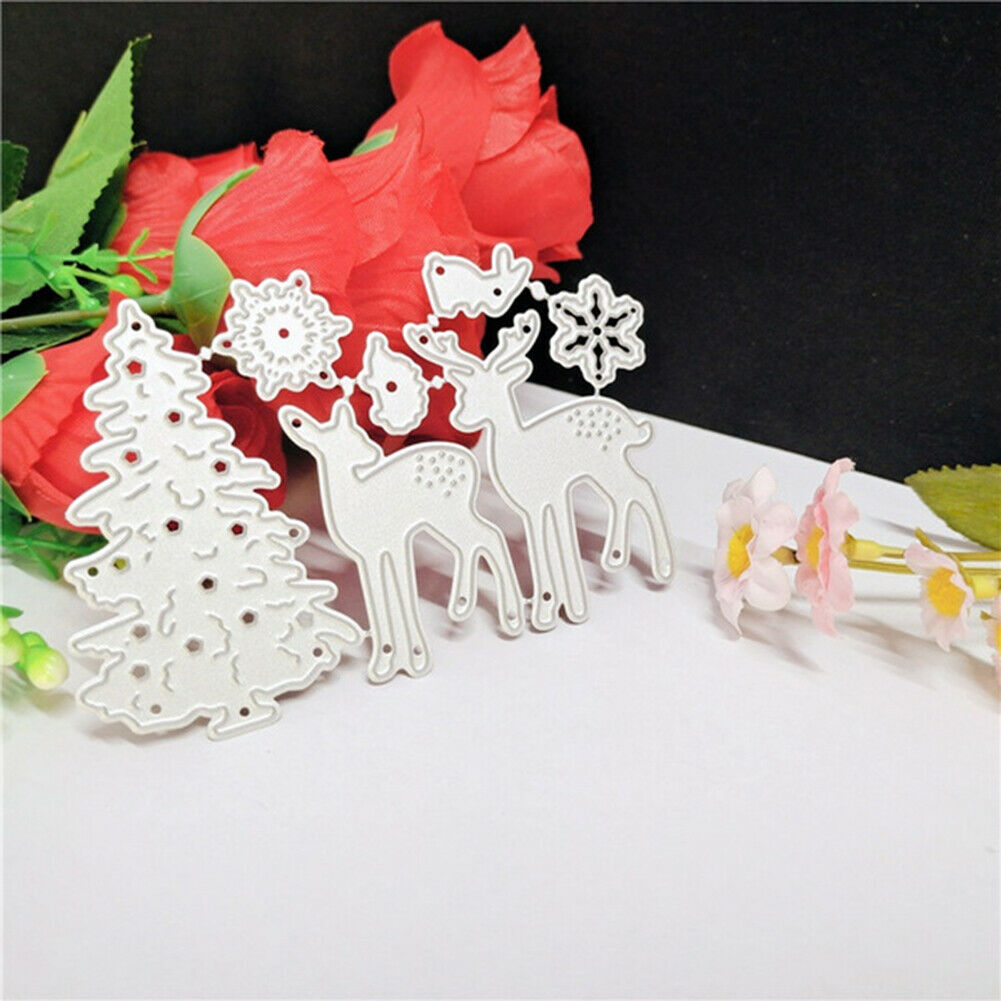 Christmas Tree Elk Cut Die DIY Scrapbooking Embossing Paper Card Stencils @