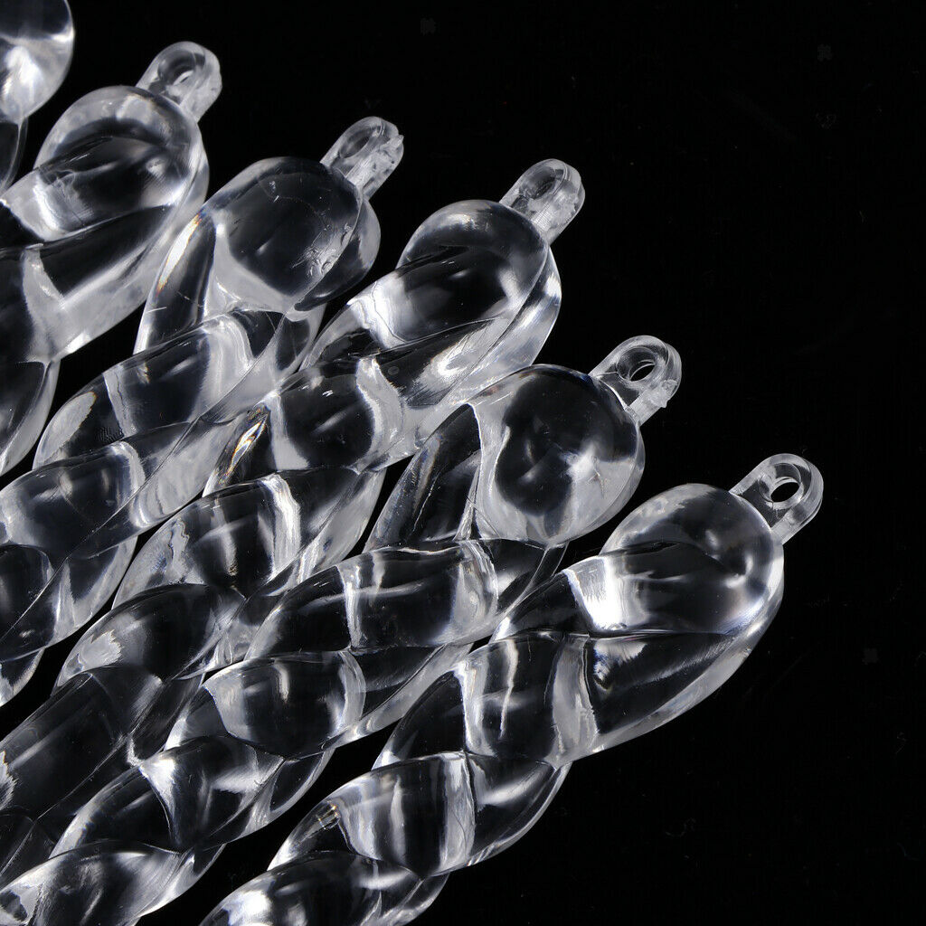 Clear Acrylic Icicle Drops Ornaments for Christmas Tree Decorations, Set of 30