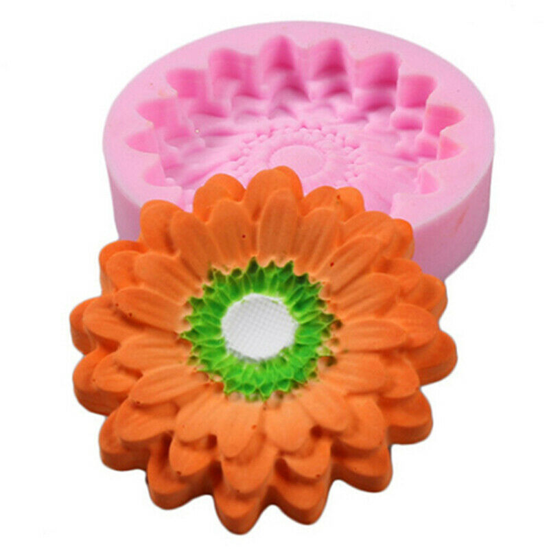 Sunflower Flower Petals Embossed Silicone Mold Relief Fondant Cake Decor .l8
