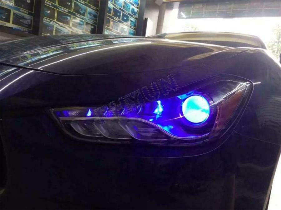 2x RGB LED Car Devil Eye Lamp Headlight Projector Retrofit App Control 20 CM 35W
