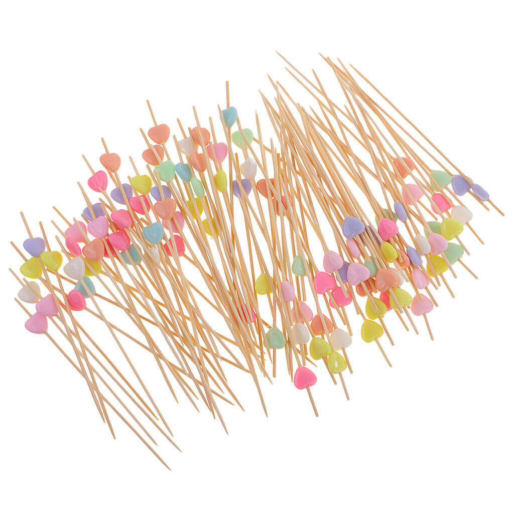 Pieces of 200 Rustic Beads Cocktail Sticks Sandwich Fruit Snacks Toothpick Picks