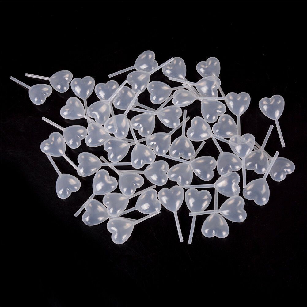 50pcs New Heart Shaped Squeeze Transfer Oils Liquid Pipettes Eye Dropper 4ML  Qx