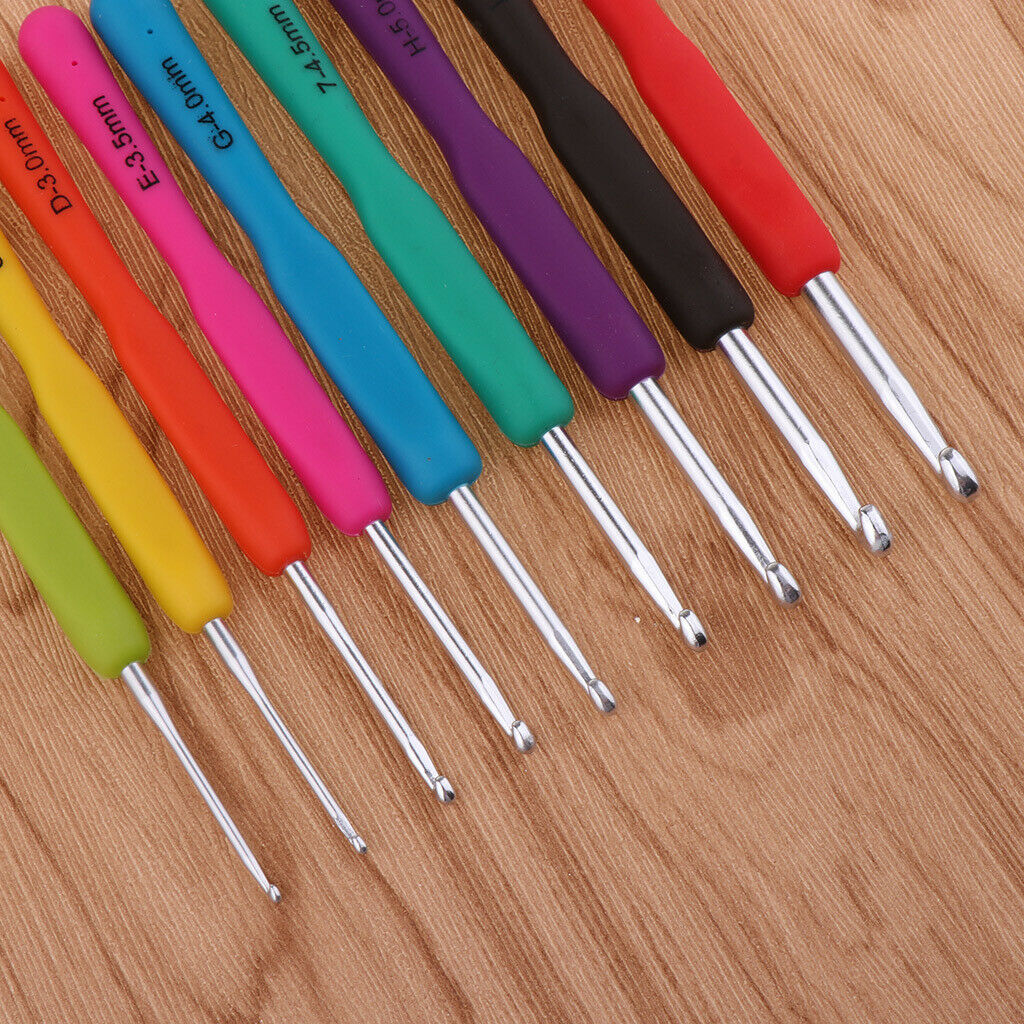 Crochet Hook Kit Yarn Knitting Needle Sewing Tool for Hand Weaving Pink