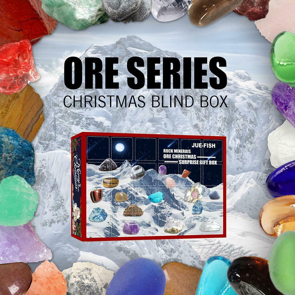 24 Days Countdown Calendar Christmas Ore Toys Mineral Gift Box Toys for Kids