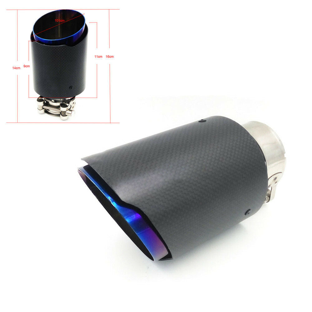 Straight Edge Stainless Steel Carbon Fiber Car Exhaust Muffler Tip Pipe Tailpipe
