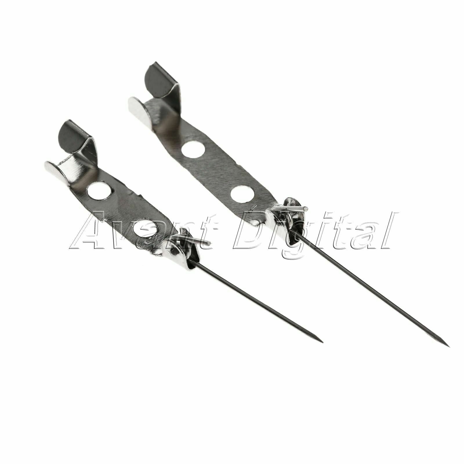 50pcs White K Tone Iron Metal Brooch Back Bar Safety Pins Badge Fasteners 20mm