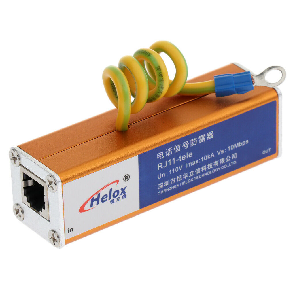 RJ11 Surge Protector Thunder Lightning Arrester Device for Home Fax Machines