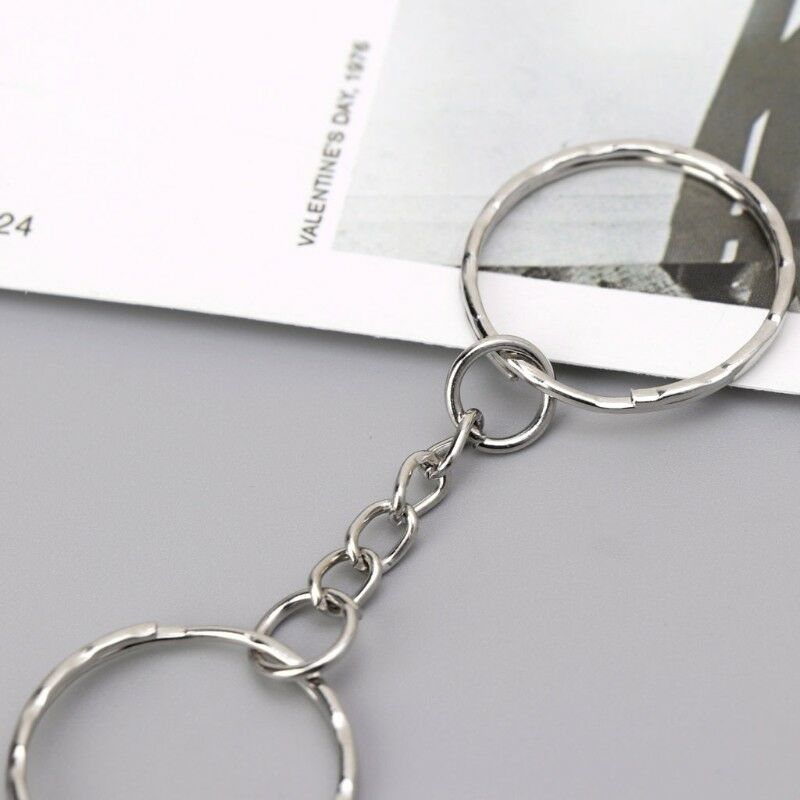 100pcs/set 25mm Keyring Keychain Split Ring Short Chain Key Fob DIY Rings Craft