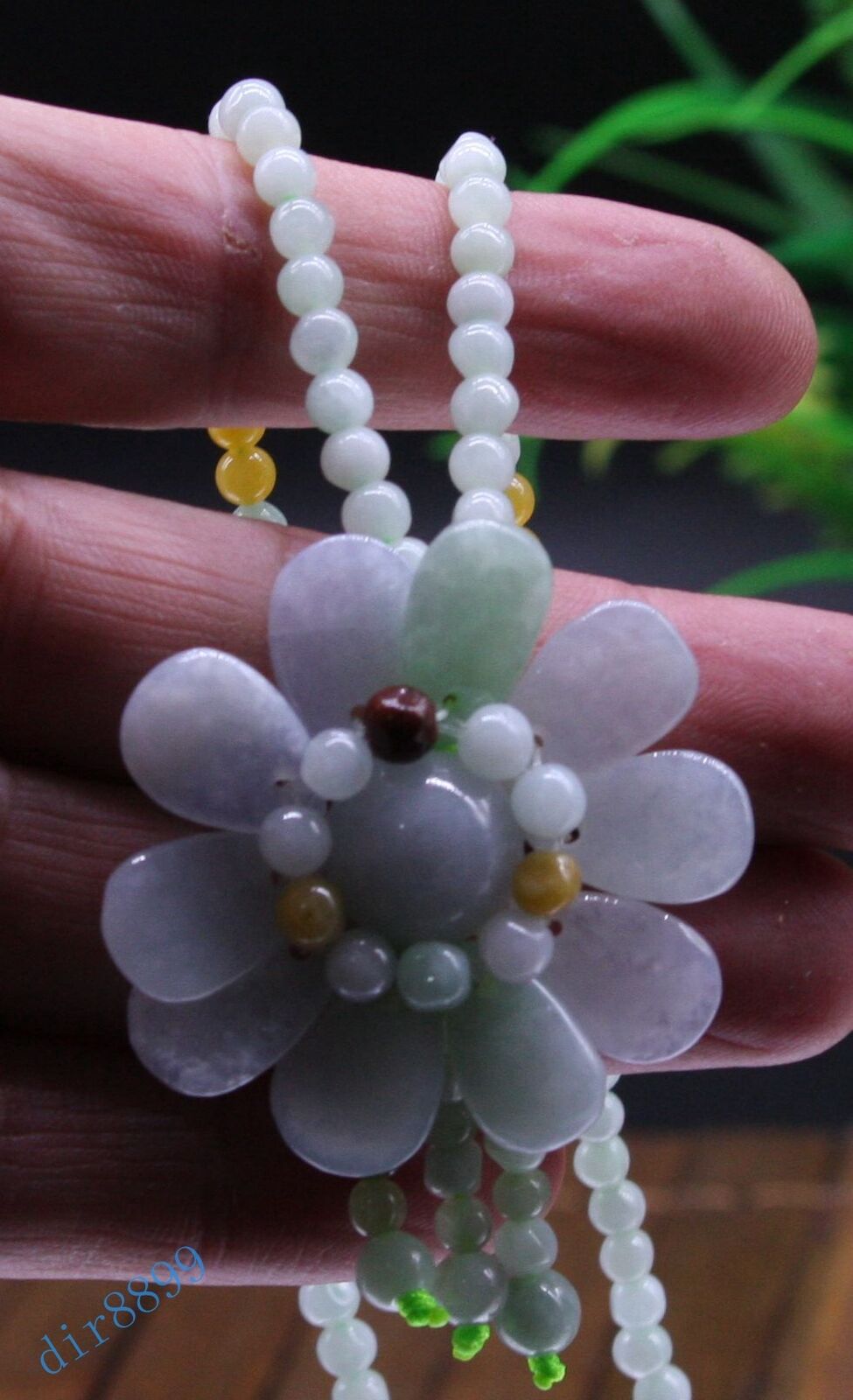 Certified Yellow Natural A Jade jadeite Dragon Petal Pendant Necklace èŠ±ç“£é¡¹é“¾