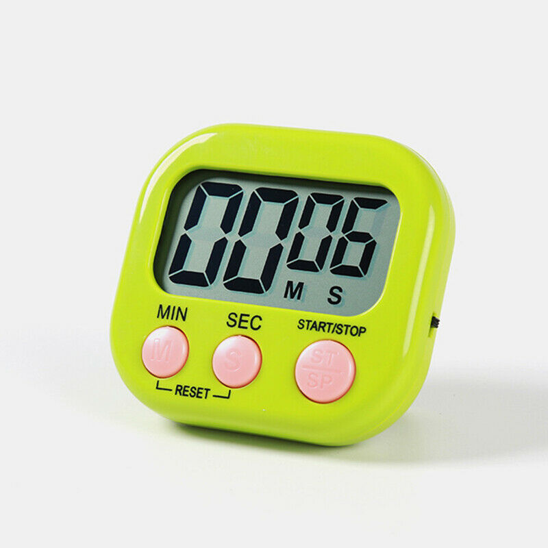 Large LCD Digital Egg Kitchen Cooking Timer Count Down Clock Clear Loud Alarm