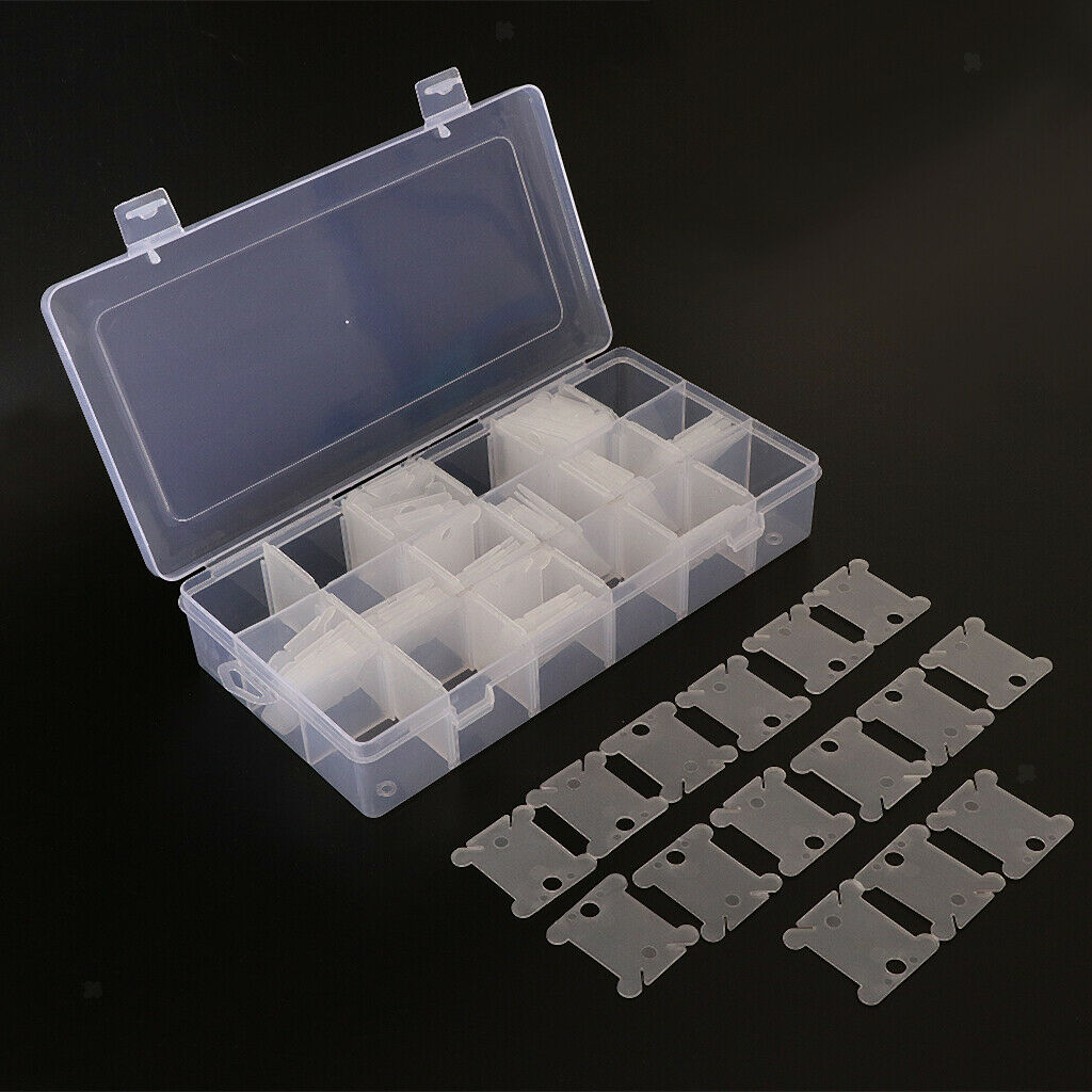 Plastic Embroidery Floss Organizer Box and 120 Pieces Winding Floss Bobbins