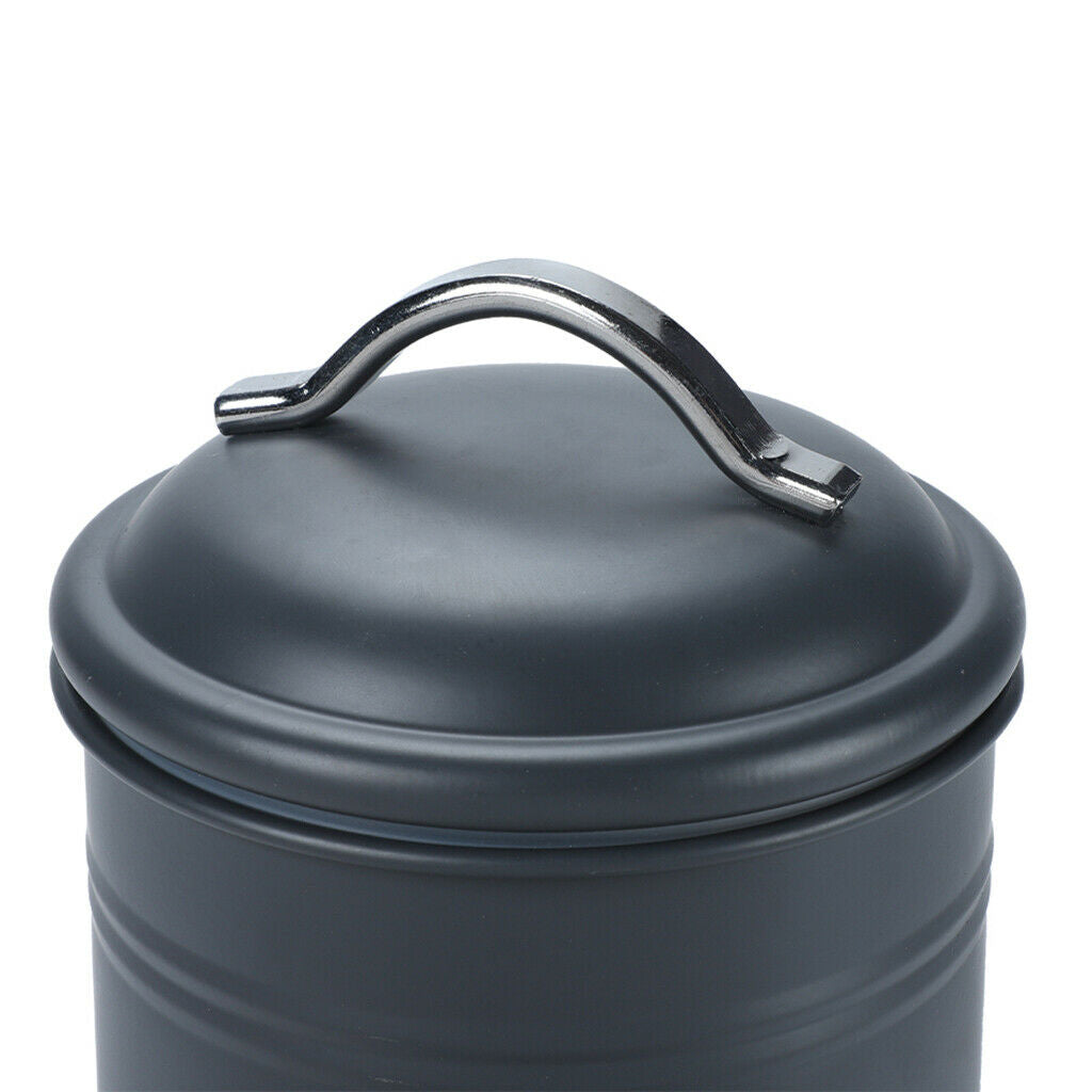 300ml Kitchen Metal Food Spice Seasoning Storage Airtight Canister Jar Black