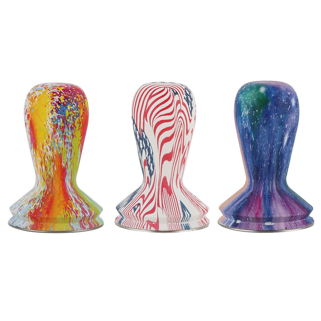 Stainless Steel Coffee Tamper Machine Espresso Press Flat Base Colorful