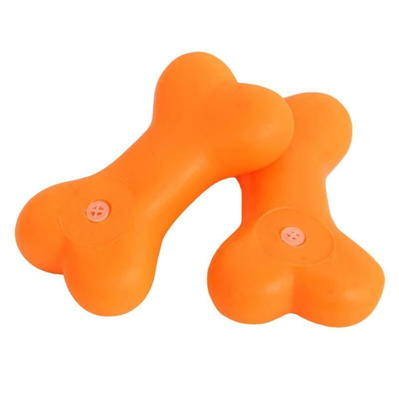 Dog Chew Toys Squeak Bones Paws Print Non-Toxic Plastic for Puppy Clean Teeth