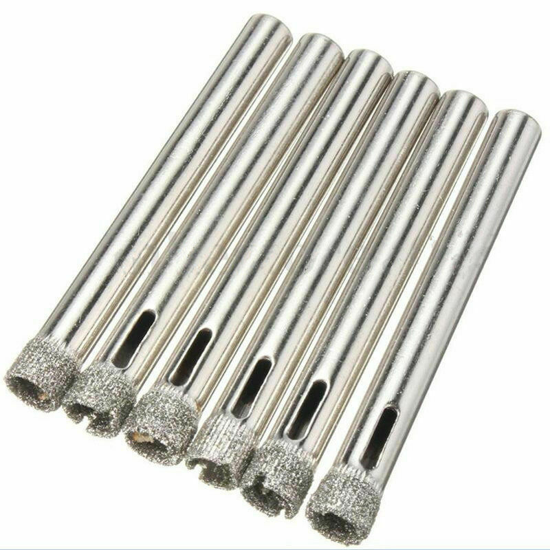 6pcs 1/4" 6mm Diamond Holesaw Drill Bit For Tile Ceramic Glass Porcelain Marble