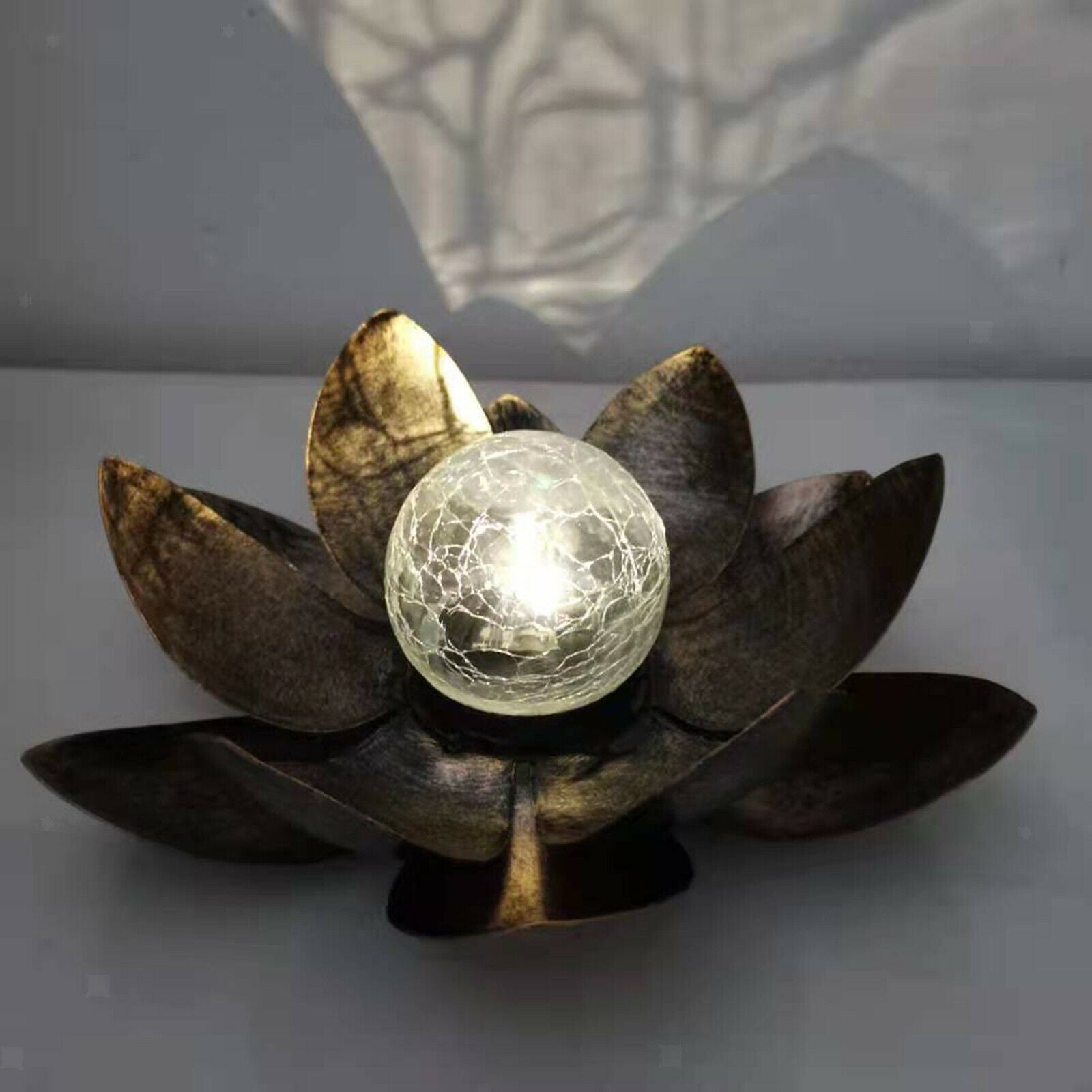 Solar Glass Lotus Solar Courtyard Lamp Outdoor Garden Decoration Light