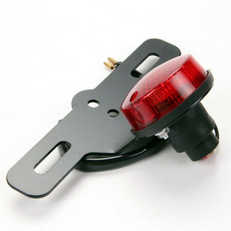 Universal Motorcycle LED Retro Red Rear Tail Brake Stop Light Lamp with LicensR7
