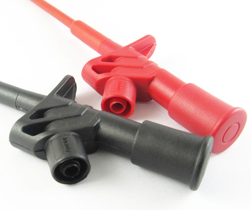 1 pair 1000V 10A Spring Loaded Push Open Clip Hook on Meter Test Probes 12-0002