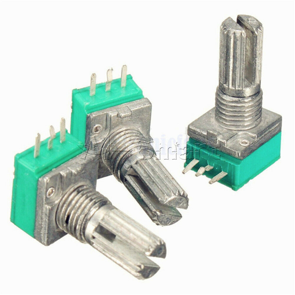 5PCS Rotary Potentiometer 6Pin 6MM Shaft Adjustable B Type ResistanceB100K Ohm