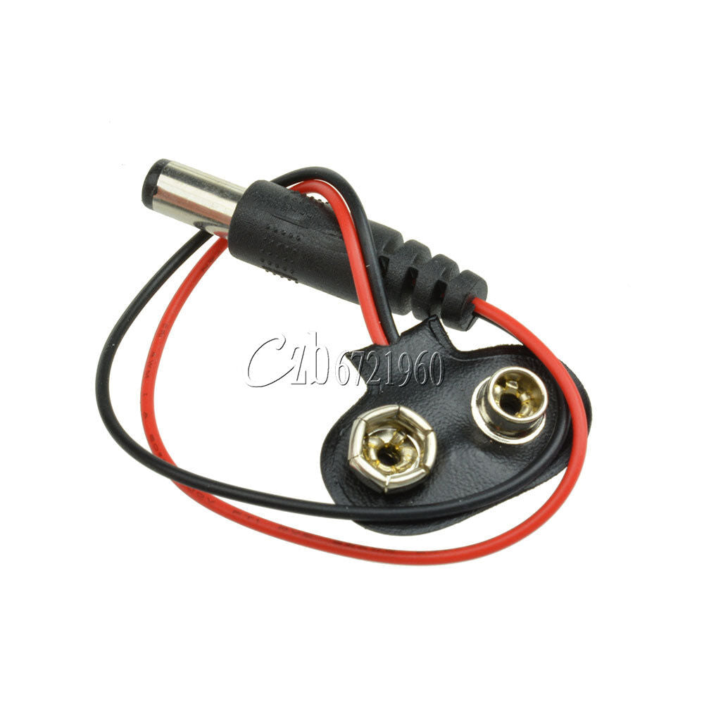 2PCS 9V DC T type Battery Power Cable Barrel Jack Connector Arduino DIY