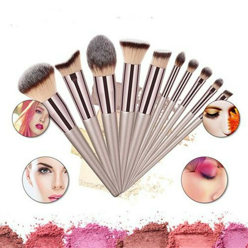 Pack Of 10 Pieces Makeup Brushes, Soft &Dense, Premium Synthetic Foundation