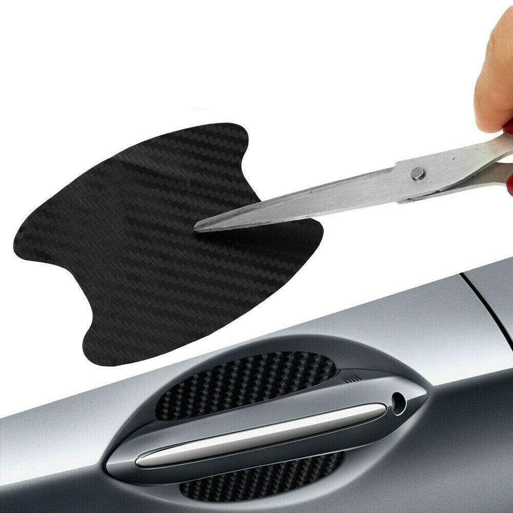 Carbon Fiber Car Door Handle Protector Film Anti-Scratch Stickers Accessories X4