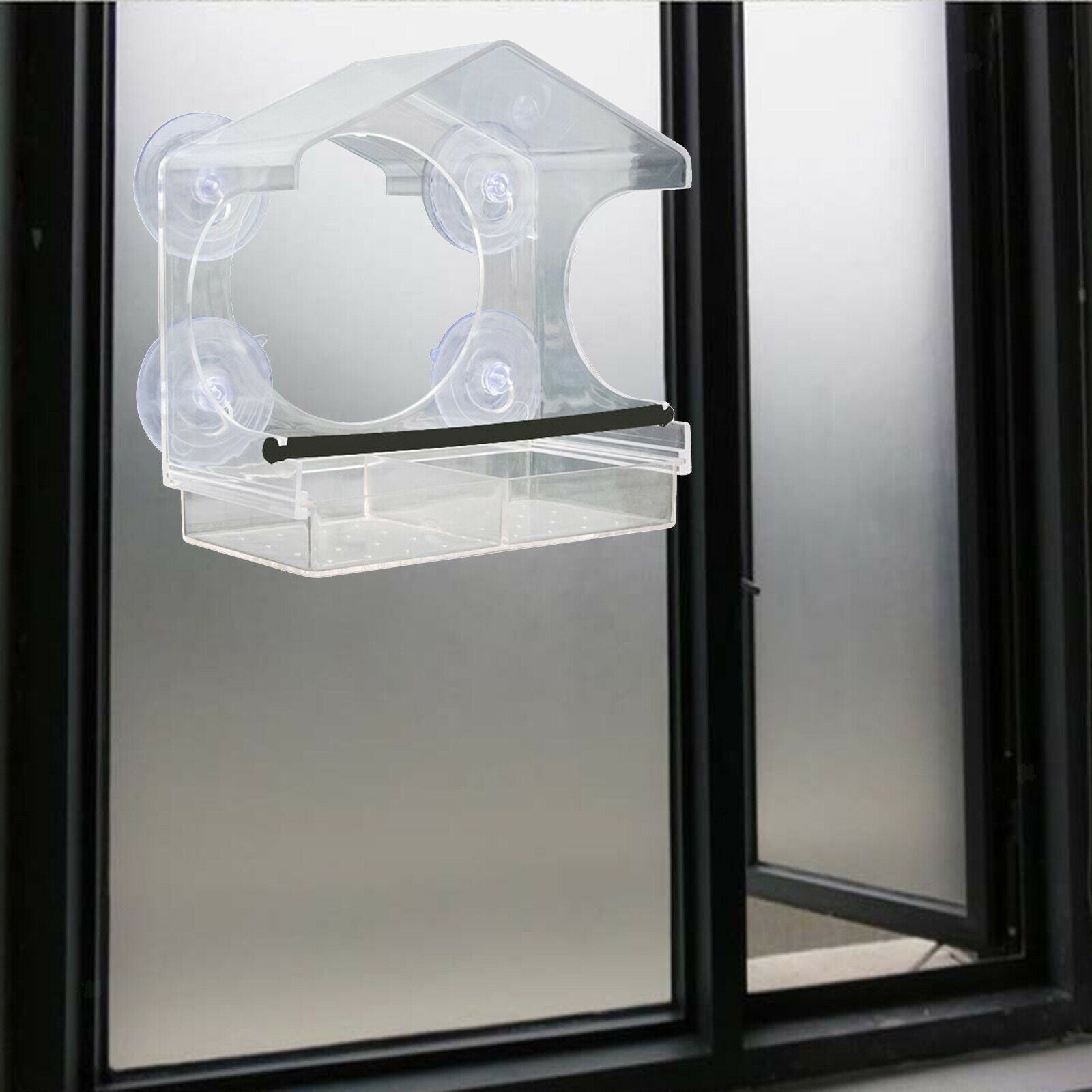 Clear Birdfeeder Outside Garden Yard Supplies Feeding Tray for Wild Birds