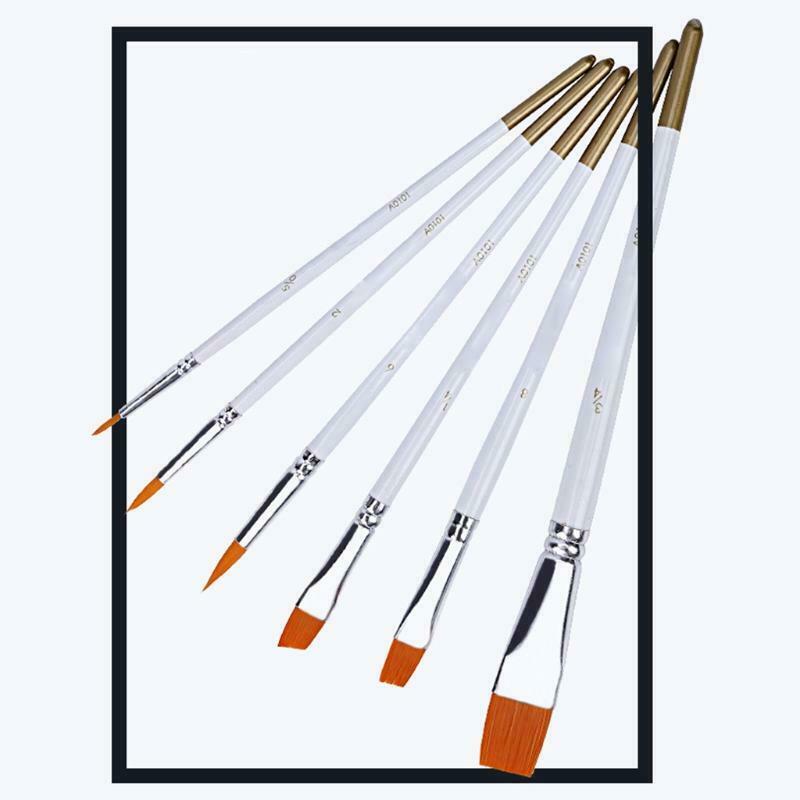 6 Pieces Premium Paint Brush Pro Paint Brush Ideal for DIY Watercolor Painting