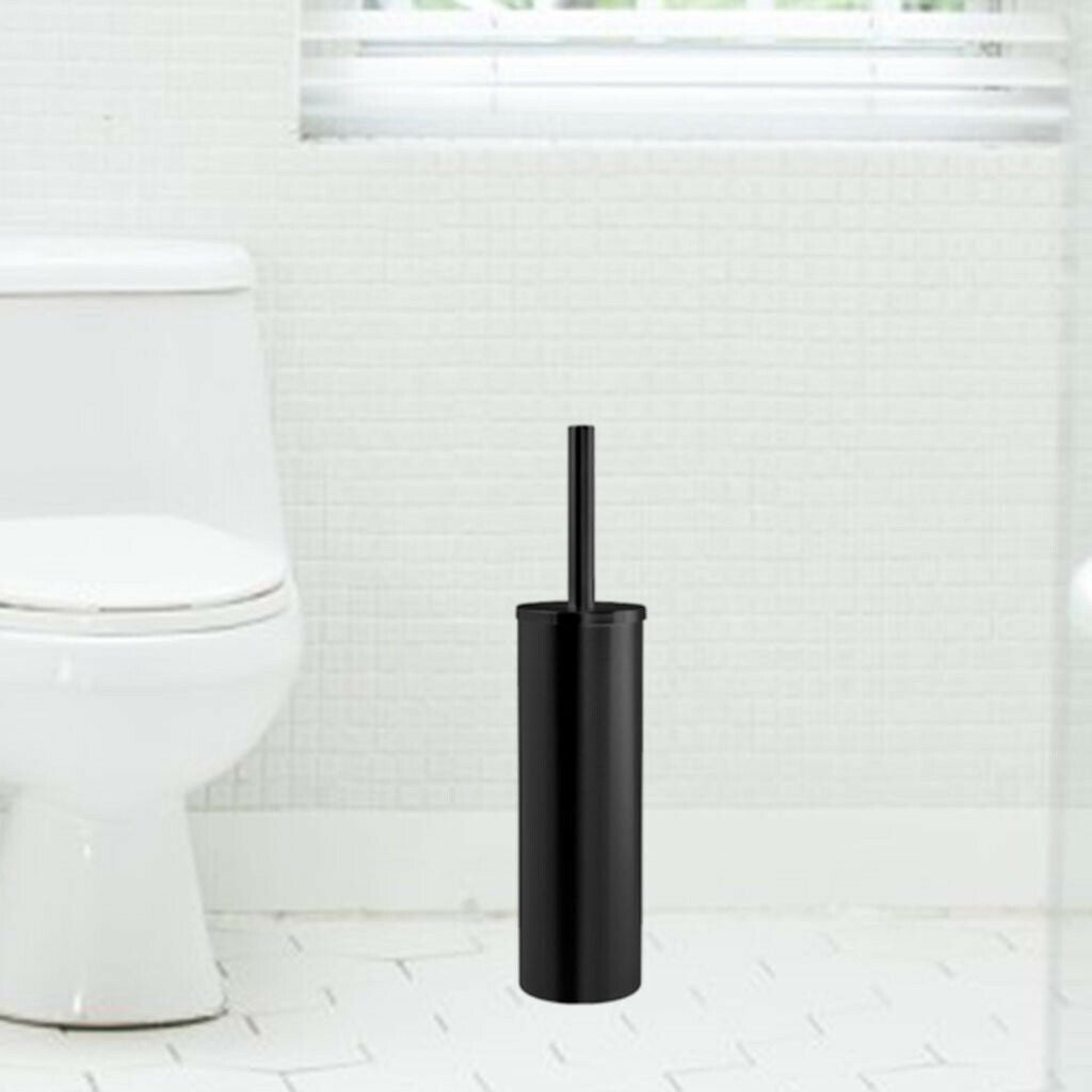 Minimalist Black Toilet Brush with Holder Set Cleaning for Bathroom Tools