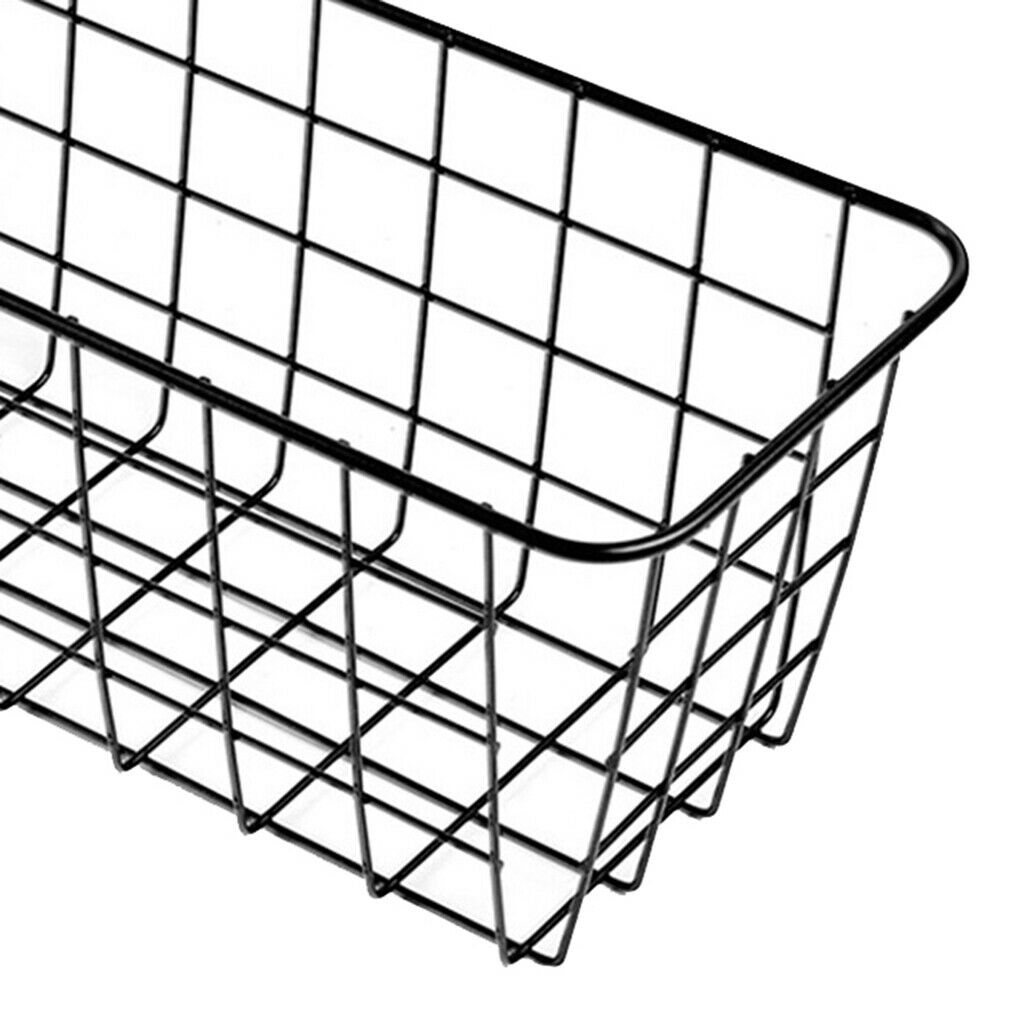 2x Grid Bathroom Basket Rack Storage Basket Save Space Home Kitchen Black