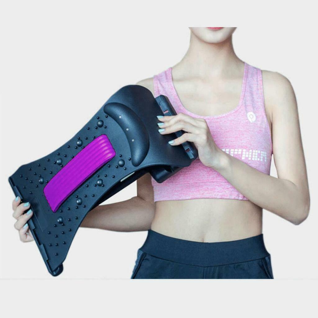 ABS Magnetic Therapy Neck Spine Massager Stretcher Stretch Tool purple black