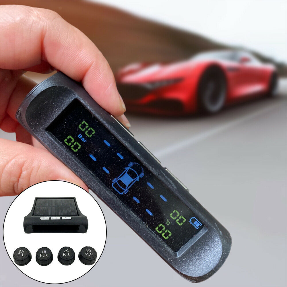 Car Battery Powered Tire Pressure Monitoring System + 4 External Sensor Kit