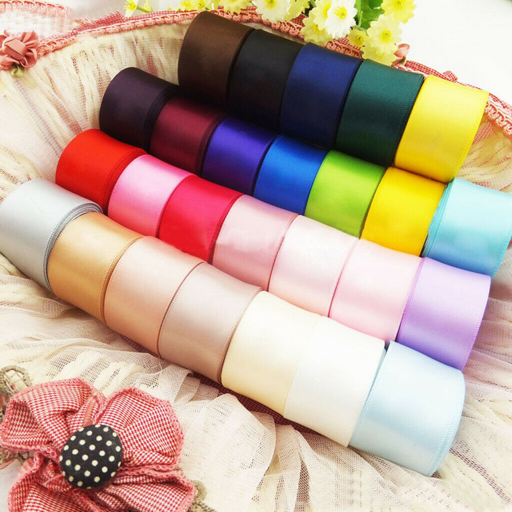 24x 1Yard Double Sided Satin Ribbon Colorful for Wedding Scrapbooking Crafts