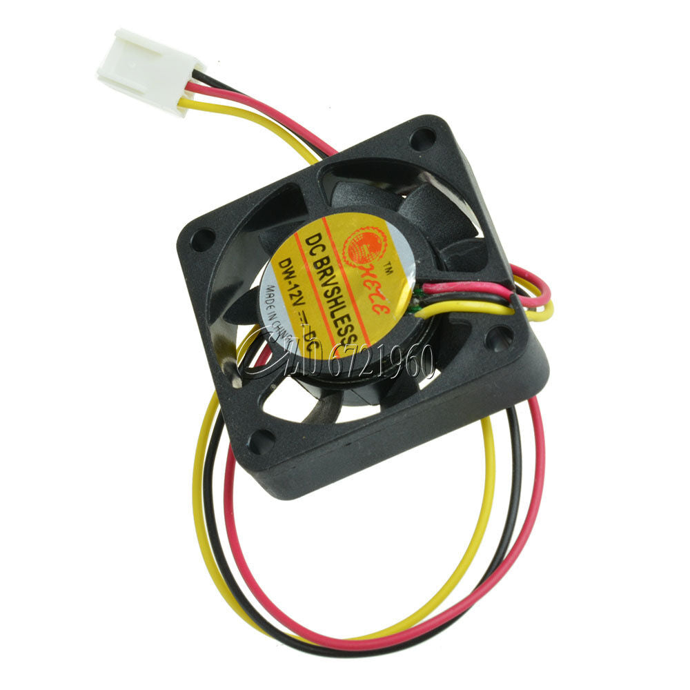 2PCS 12V 3Pin 40mm Mini DC Brushless Computer Cooler Cooling Fan PC 40X40X10MM