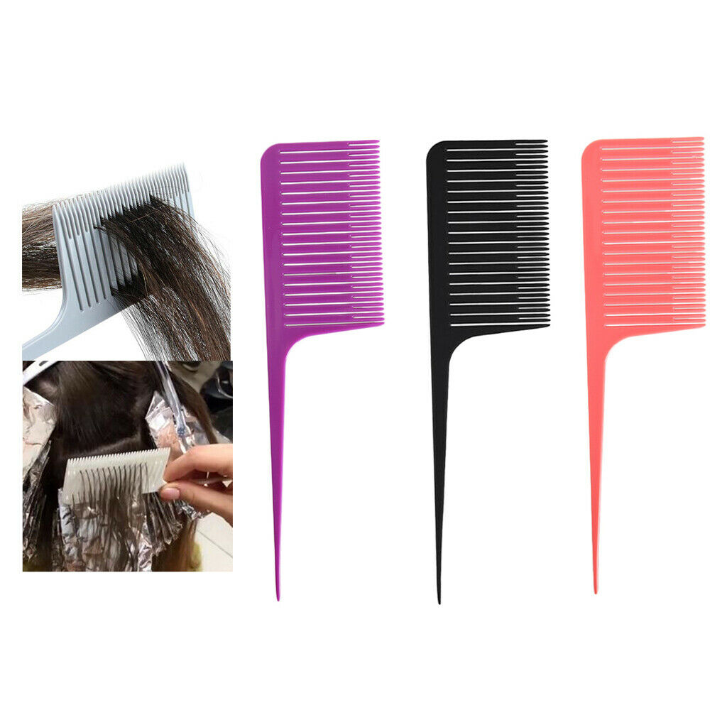 3x Antistatic Weave Highlight Hair Combs Rat Tail Tapered Dye Teasing Comb