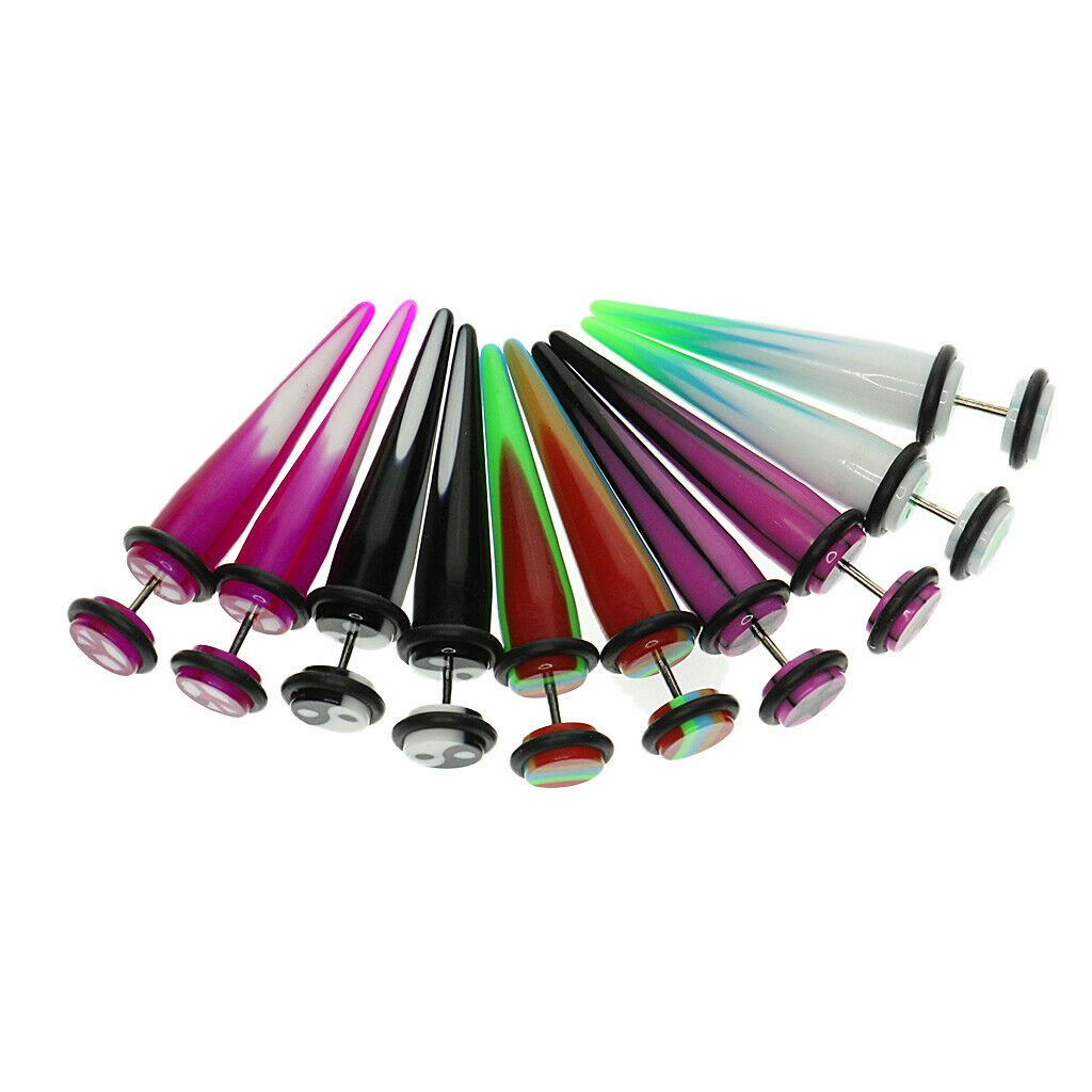 10 Pcs Acrylic Ear Plugs Piercings Jewelry Ear Plugs Tunnels Double