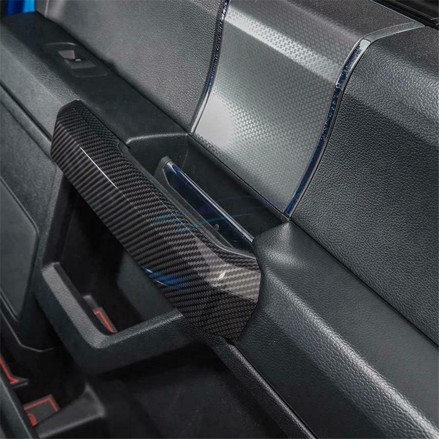 1 Set of Car Carbon Fiber Inner Door Handle Trim For Ford F150 F-150 2015-2020