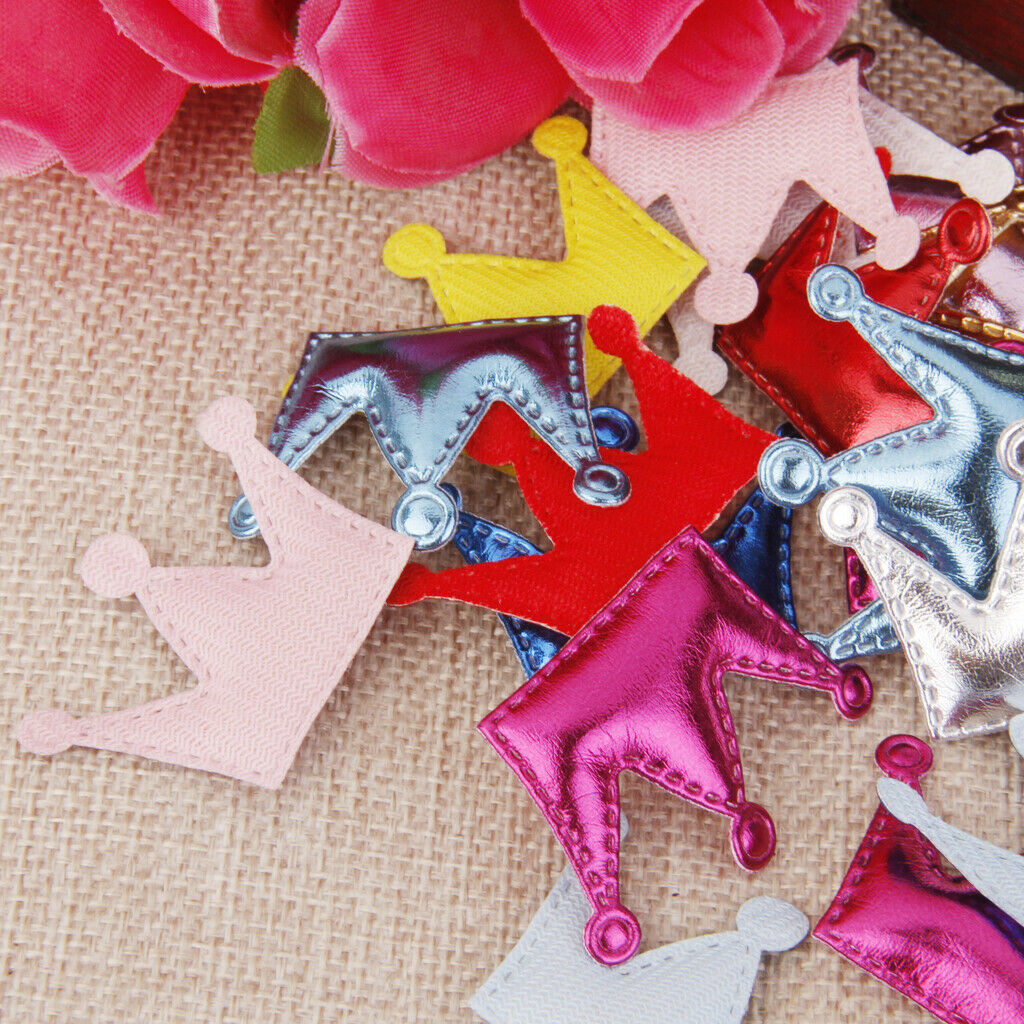 20pcs PU Crown Hair Clips Making For Baby Girls