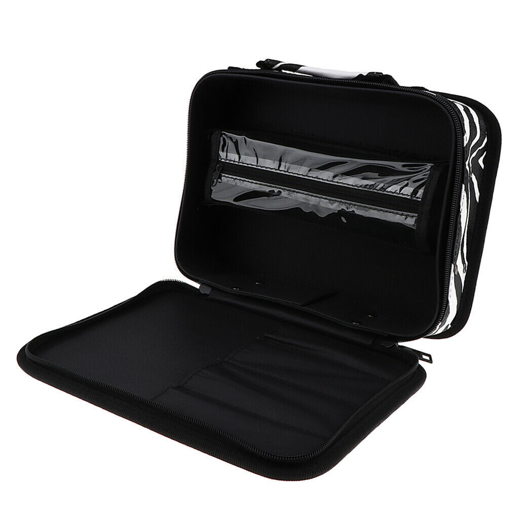 1 Piece PU Leather Handy Travel Cosmetic Bags, Makeup Box Beauty Brush Train