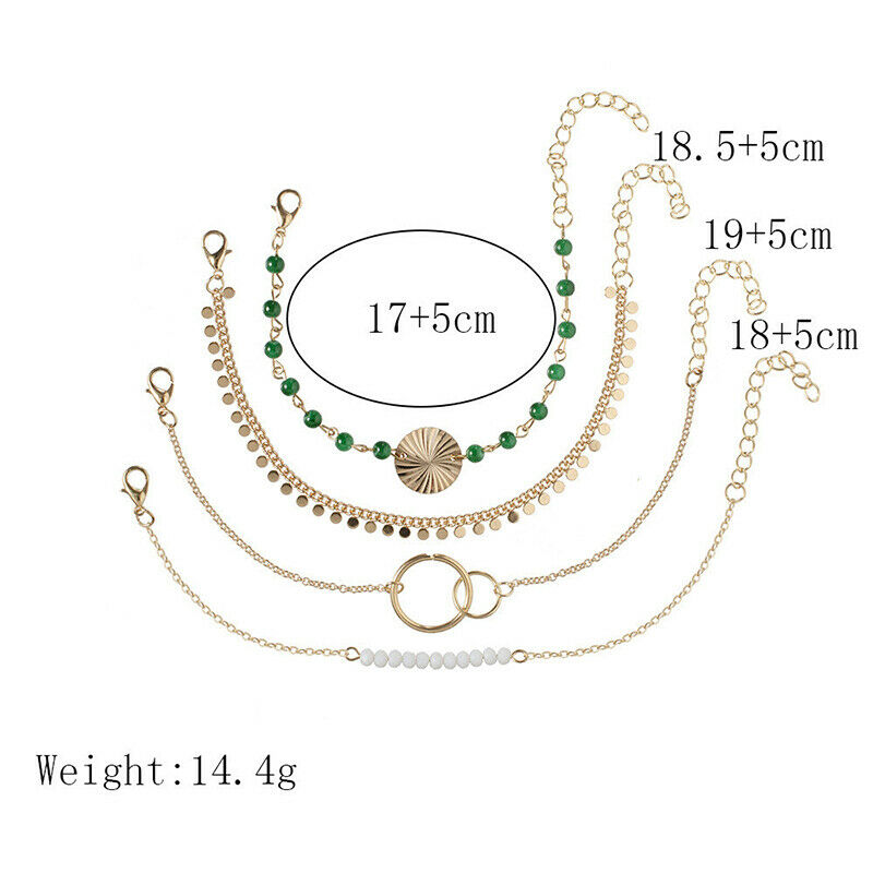 Women Tassel water wave texture bracelet set For Ladies Bead Bangle Jewel.l8