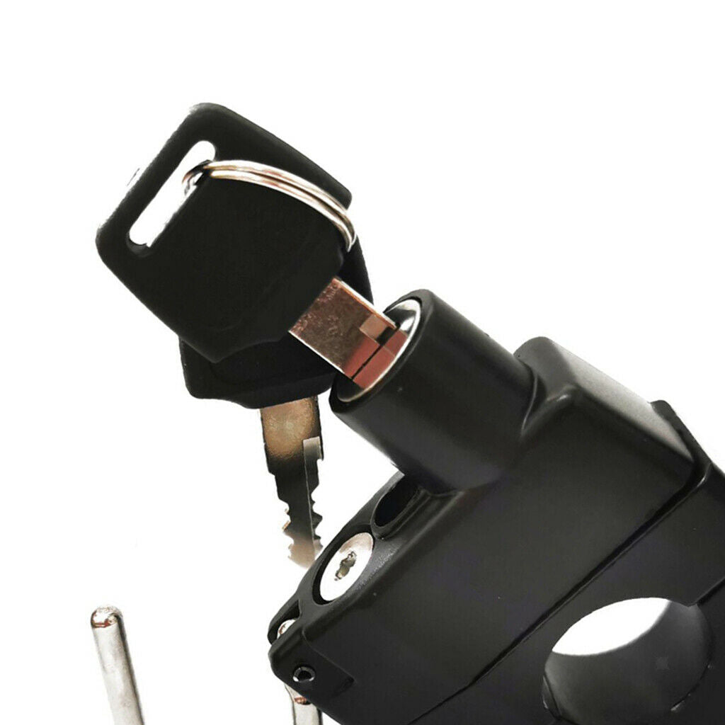 Motorcycle Helmet Lock Security Padlock 7/8" 22-26mm Handlebar Black w/ Keys