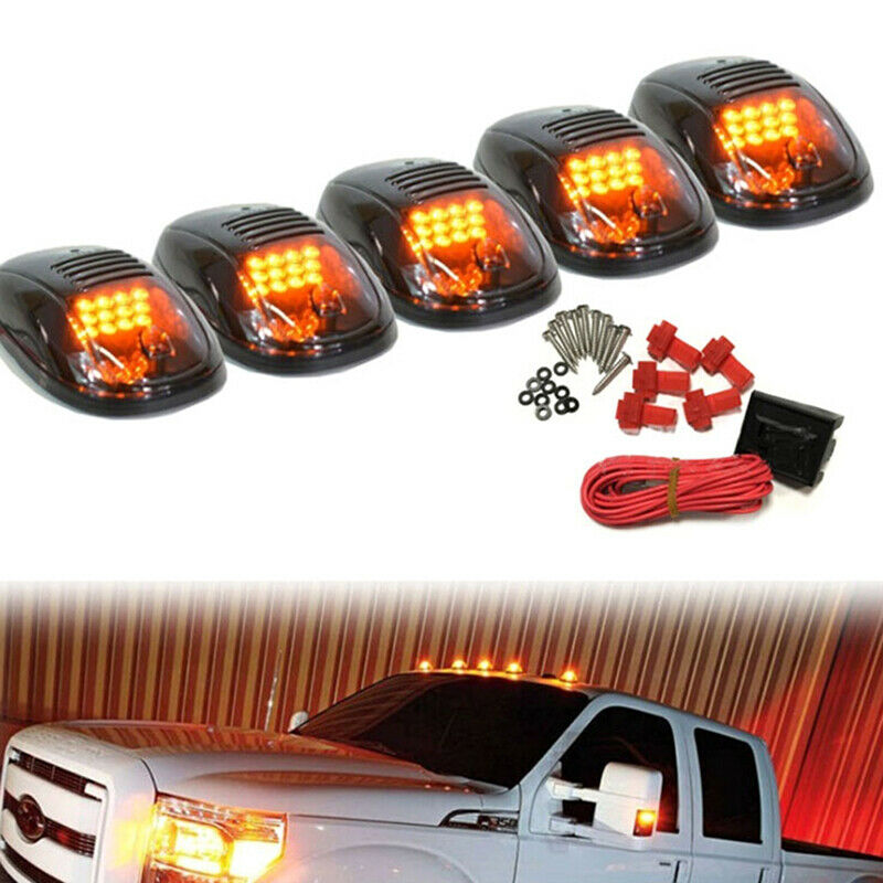 5Pcs Smoked Cab Roof Marker LED Roof Top Truck SUV Running Driving Light Set.DD