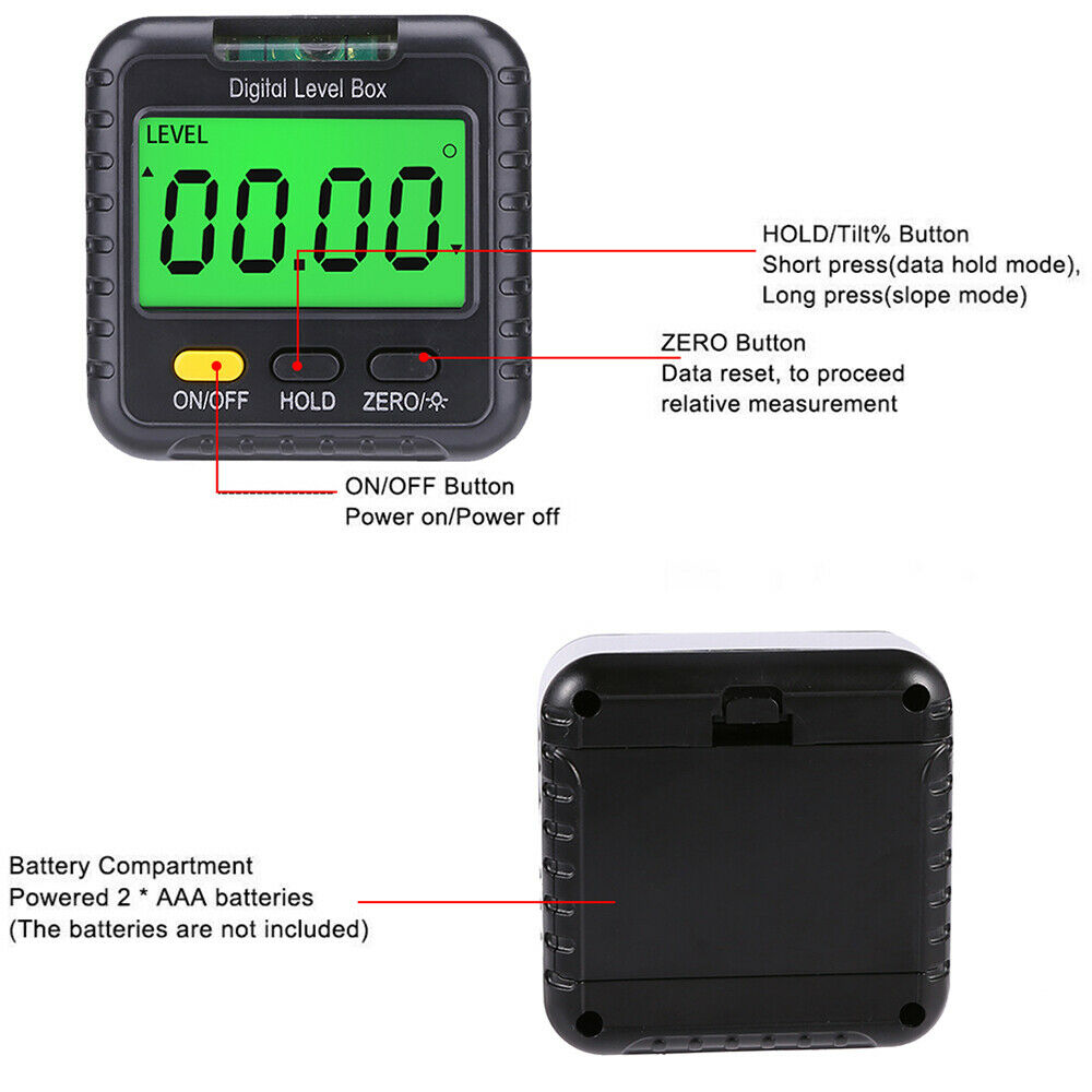 Level Gauge Digital LCD Protractor Magnetic Inclinometer Digital Angle Finder LI